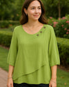 Bamboo Asymmetric Button Blouse
